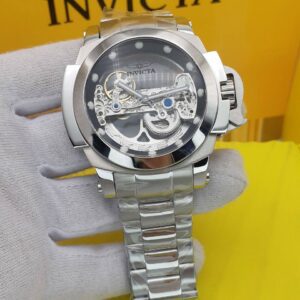 ساعت مچی مردانه اینویکتا مدل گوست ریزرونقره ای اتومات بند فلزی Invicta Automatico Ghost 2024