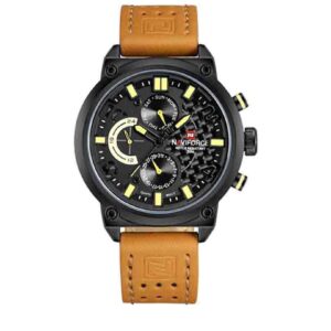 ساعت مچی عقربه ای بند قهوه ای مردانه نیوی فورس NAVIFORCE nf9068