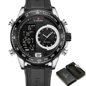 ساعت مچی دوزمانه مردانه نیوی فورس Naviforce 9199 S/W/BK