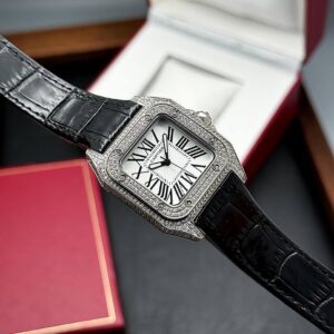 ساعت مچی زنانه کارتیر سانتوس فول نگین Cartier Santos