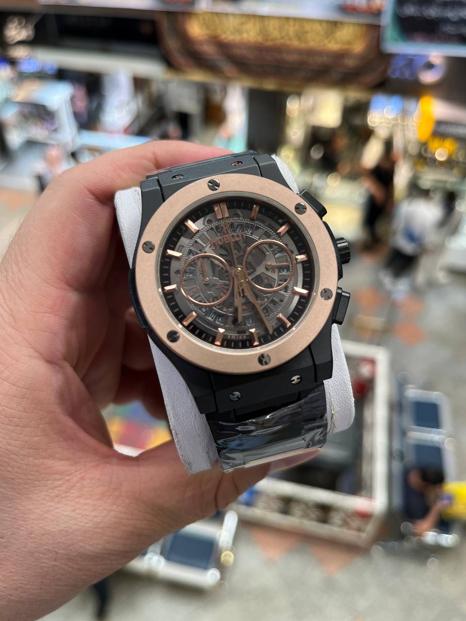 ساعت مچی مردانه هابلوت مردانه کرنوگراف بند فلزی (11)