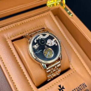 ساعت مچی مردانه واشرون کنستانتین مدل اژدها سرمه ای بند رزگلد