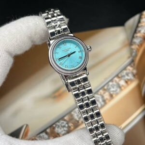 ساعت مچی زنانه رومنسون کلاسیک صفحه گرد آبی آسمانی بند استیل