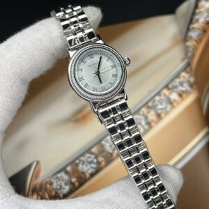 ساعت مچی زنانه رومنسون کلاسیک صفحه گرد طوسی بند استیل