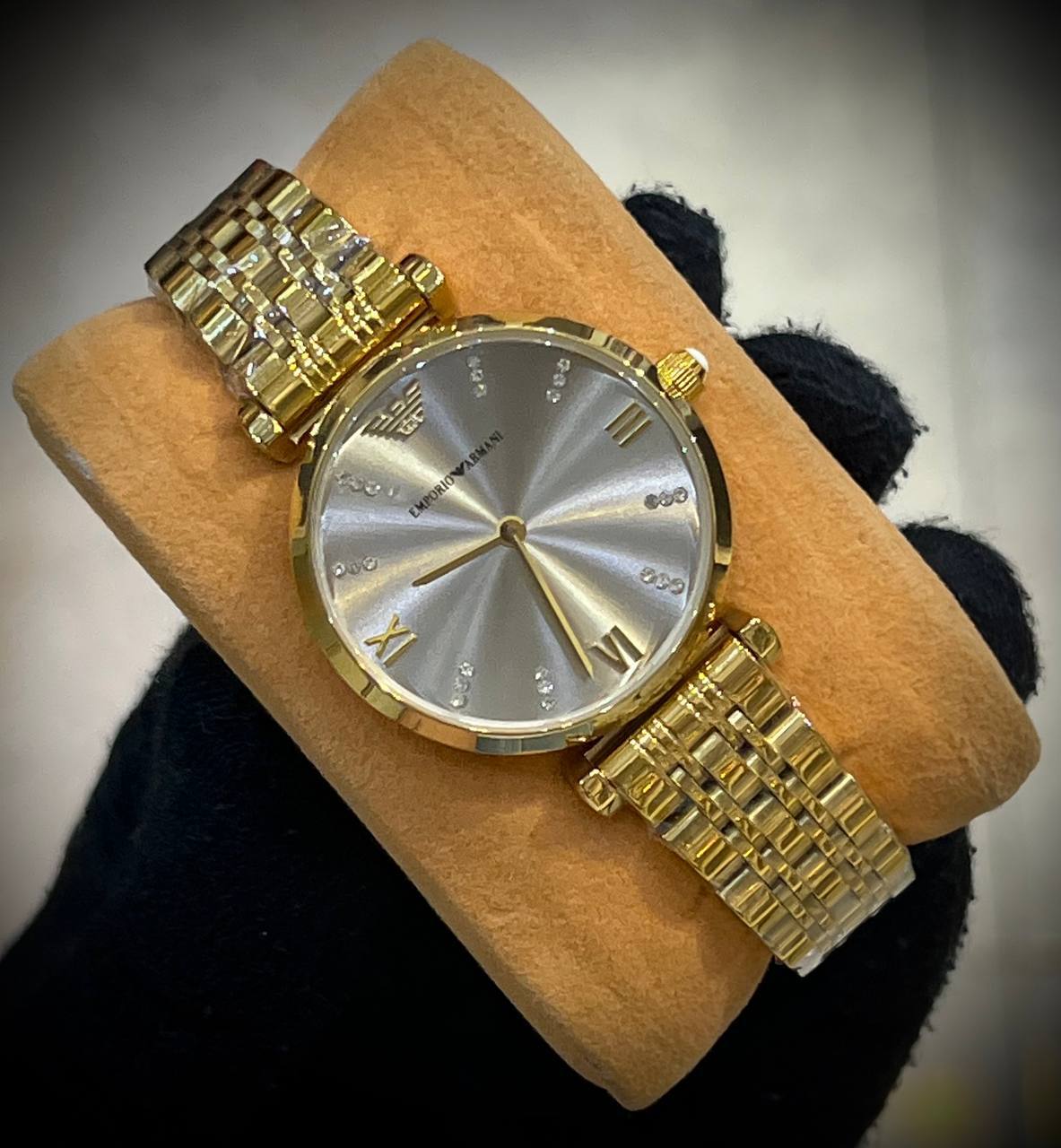 ساعت مچی زنانه امپریو ارمانی بند فلزی (1) طلایی صفحه طوسی