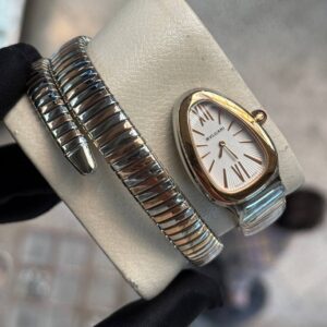 ساعت مچی زنانه بولگاری ماری صفحه سفید ساده بند استیل رزگلد