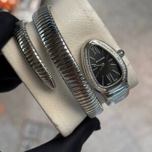 ساعت مچی زنانه بولگاری ماری صفحه مشکی نگین دار بند استیل