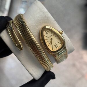 ساعت مچی زنانه بولگاری ماری صفحه طلایی ساده بند طلایی