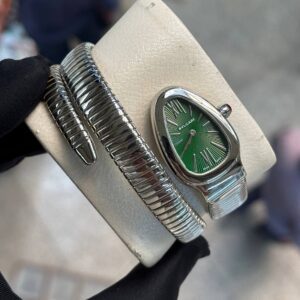 ساعت مچی زنانه بولگاری ماری صفحه سبز ساده بند استیل