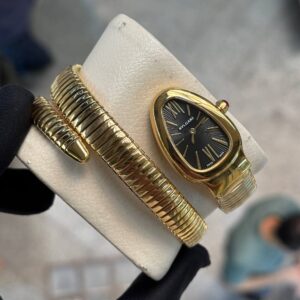 ساعت مچی زنانه بولگاری ماری صفحه مشکی ساده بند طلایی