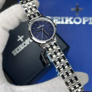 ساعت مچی زنانه سیکو پلاس SEIKO PLUS+ صفحه سرمه ای اندیس خطی بند استیل