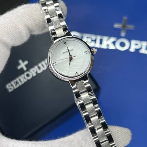 ساعت مچی زنانه سیکو پلاس SEIKO PLUS+ صفحه سفید ساده بند استیل