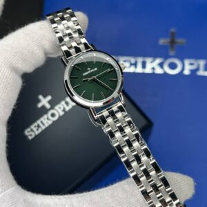 ساعت مچی زنانه سیکو پلاس SEIKO PLUS+ صفحه سبز اندیس خطی بند استیل