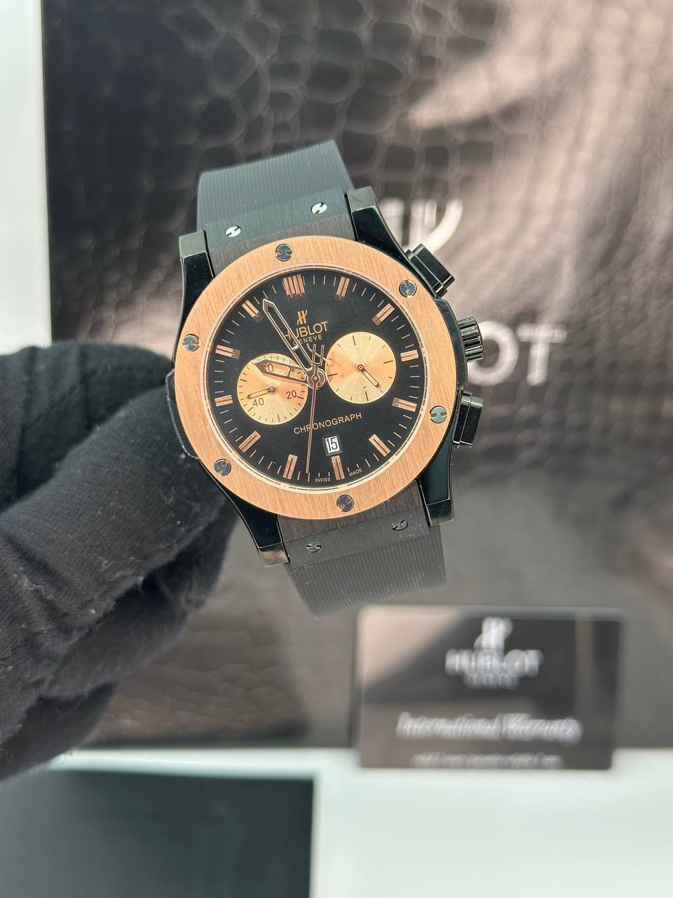 ساعت مچی مردانه هابولت برند رابر (11) مشکی قاب نارنجی