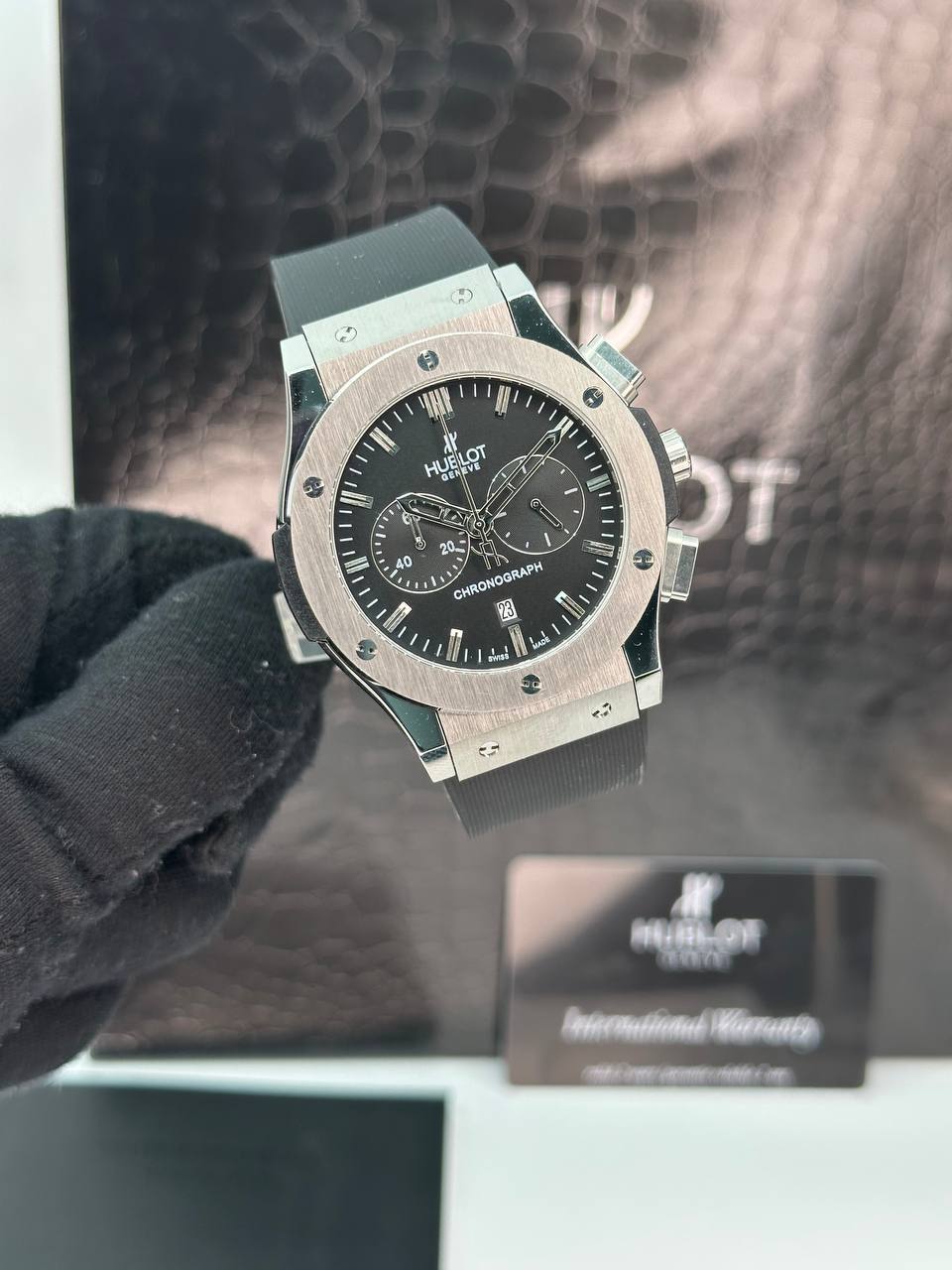 ساعت مچی مردانه هابولت برند رابر (12) مشکی قاب رزگلد