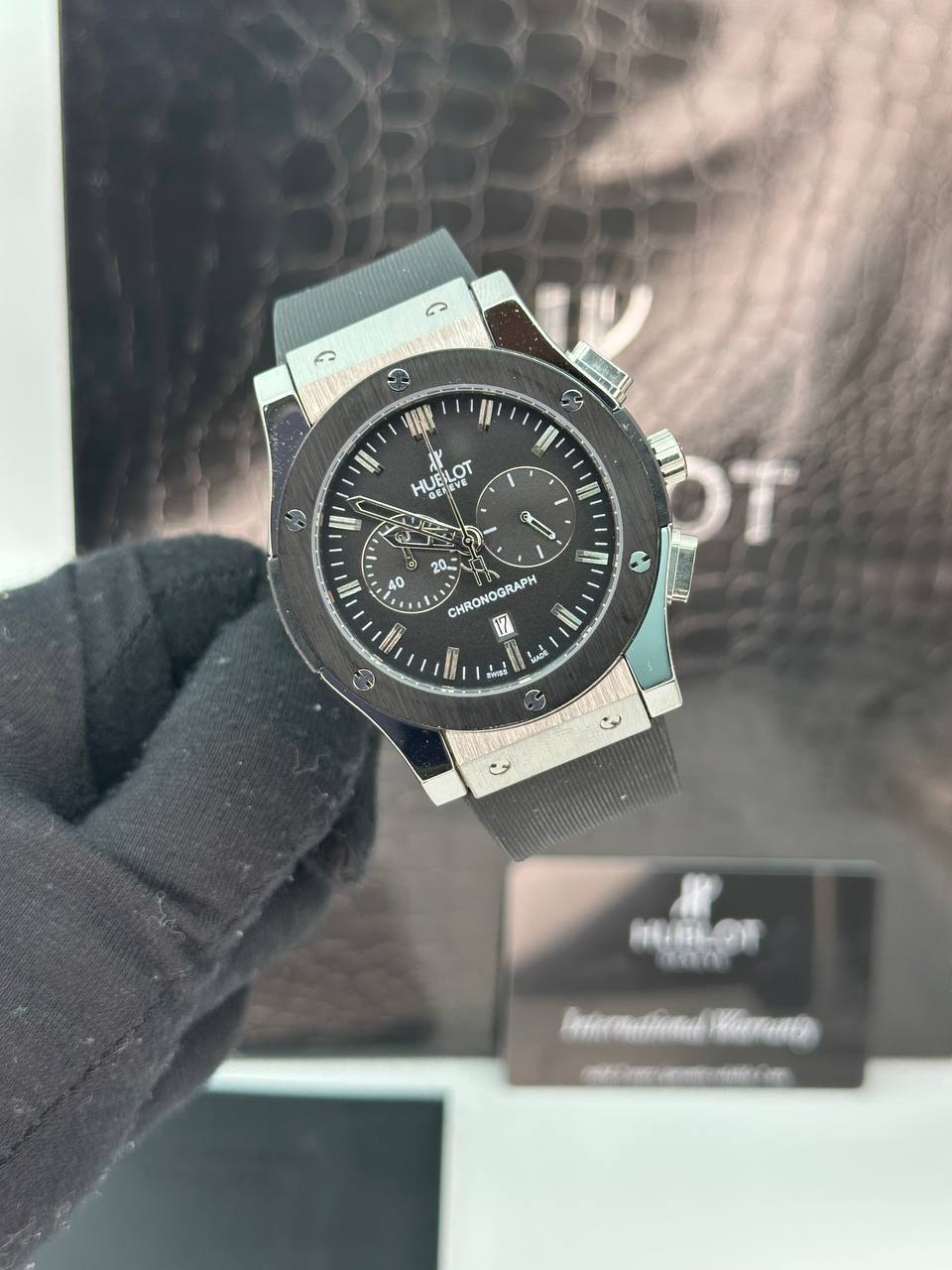 ساعت مچی مردانه هابولت برند رابر (14) مشکی قاب مشکی رزگلد