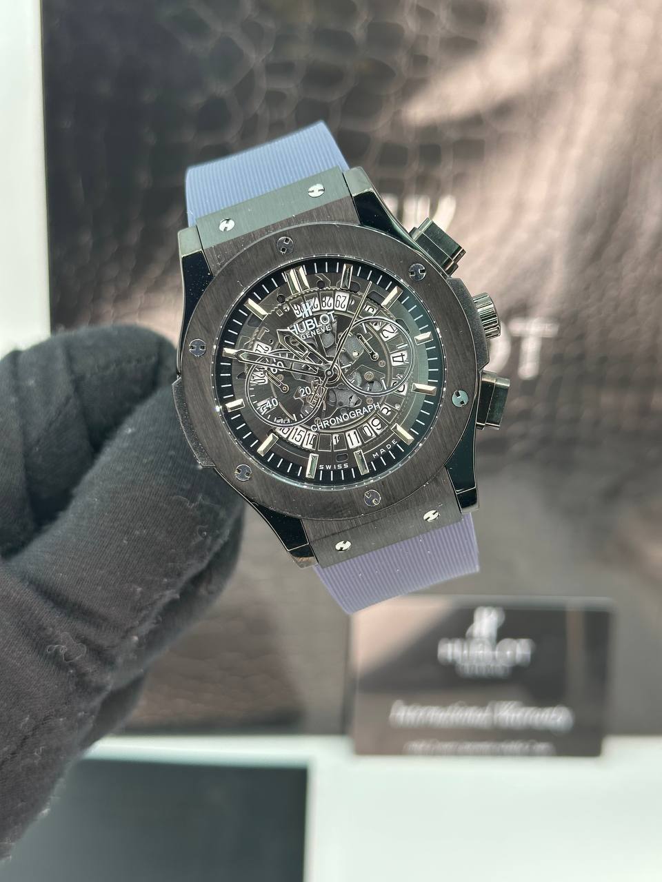 ساعت مچی مردانه هابولت برند رابر (15) سرمه ای صفحه مشکی