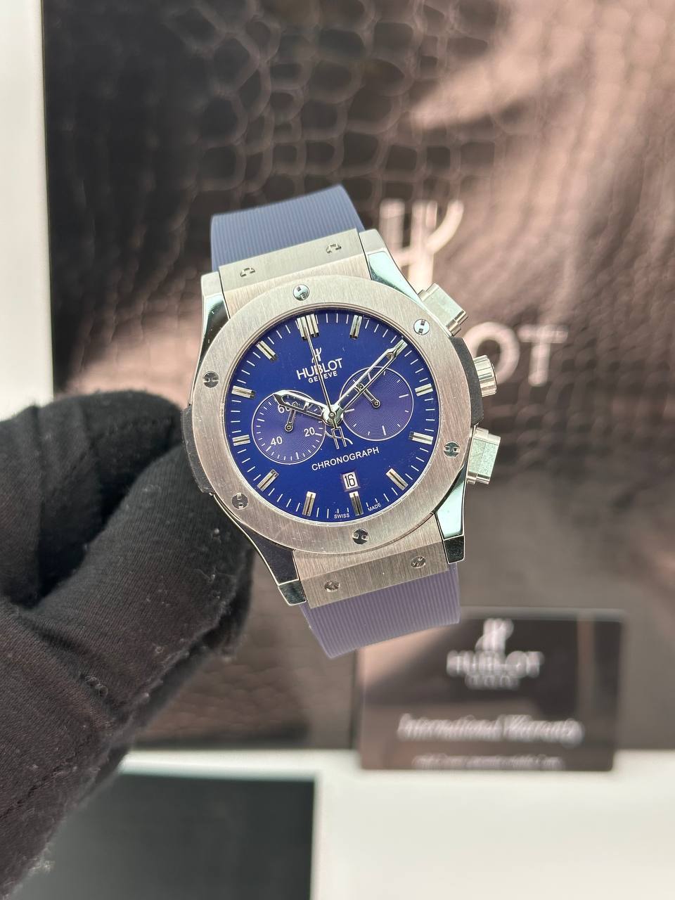 ساعت مچی مردانه هابولت برند رابر (9) سرمه ای صفحه آبی