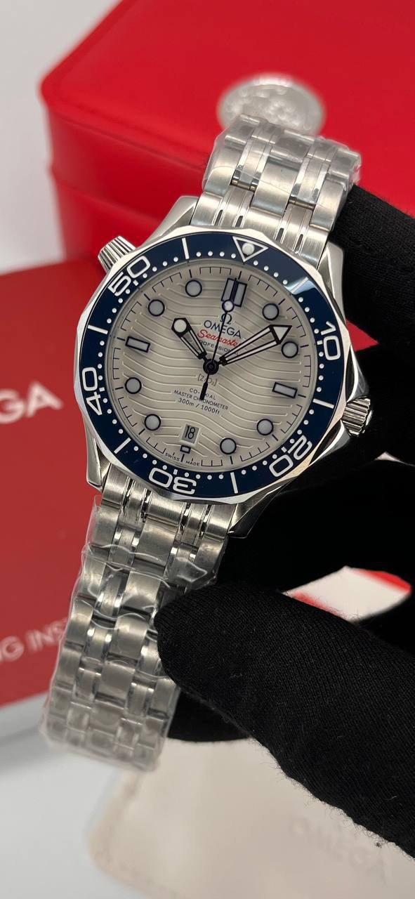 ساعت مچی مردانه امگا007 سیمستر اتومات بند استیل (3) خاکی