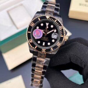 ساعت مچی مردانه رولکس ساب مارینر بند مشکی رزگلد