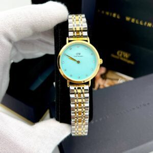 صفحه فیروزه ای بند استیل طلایی