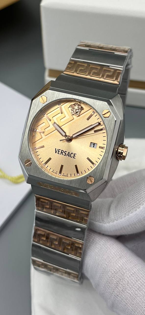 ساعت مچی مردانه ورساچه ۲۰۲۵ (15) صفحه رزگلد بند استیل رزگلد