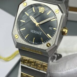 صفحه مشکی بند استیل طلایی